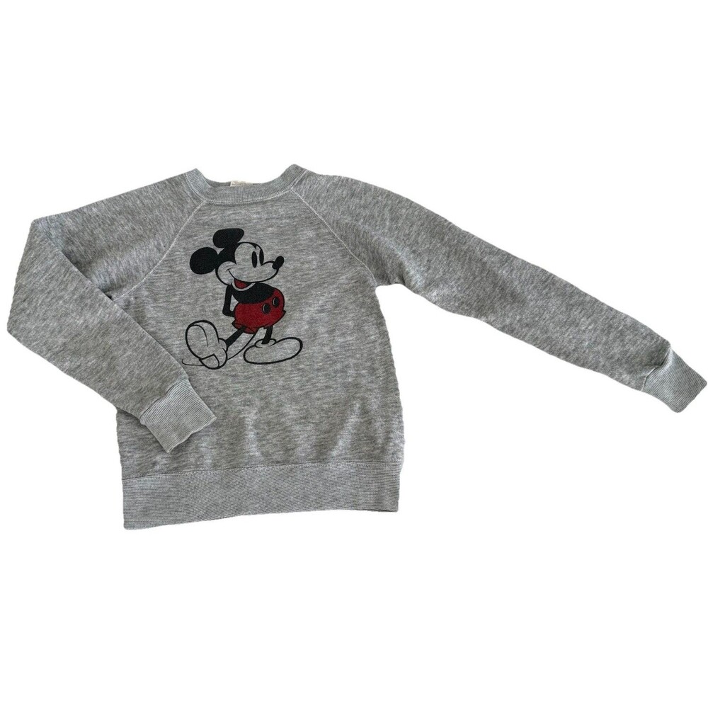 Vtg 80s Walt Disney Casuals Child L 10/12 Iconic Mickey Mouse Sweatshirt Gray